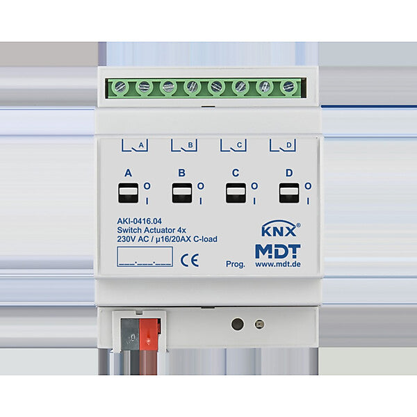 MDT technologies Schaltaktor 4-fach 4TE REG, 16/20A, 230VAC AKI-0416.04